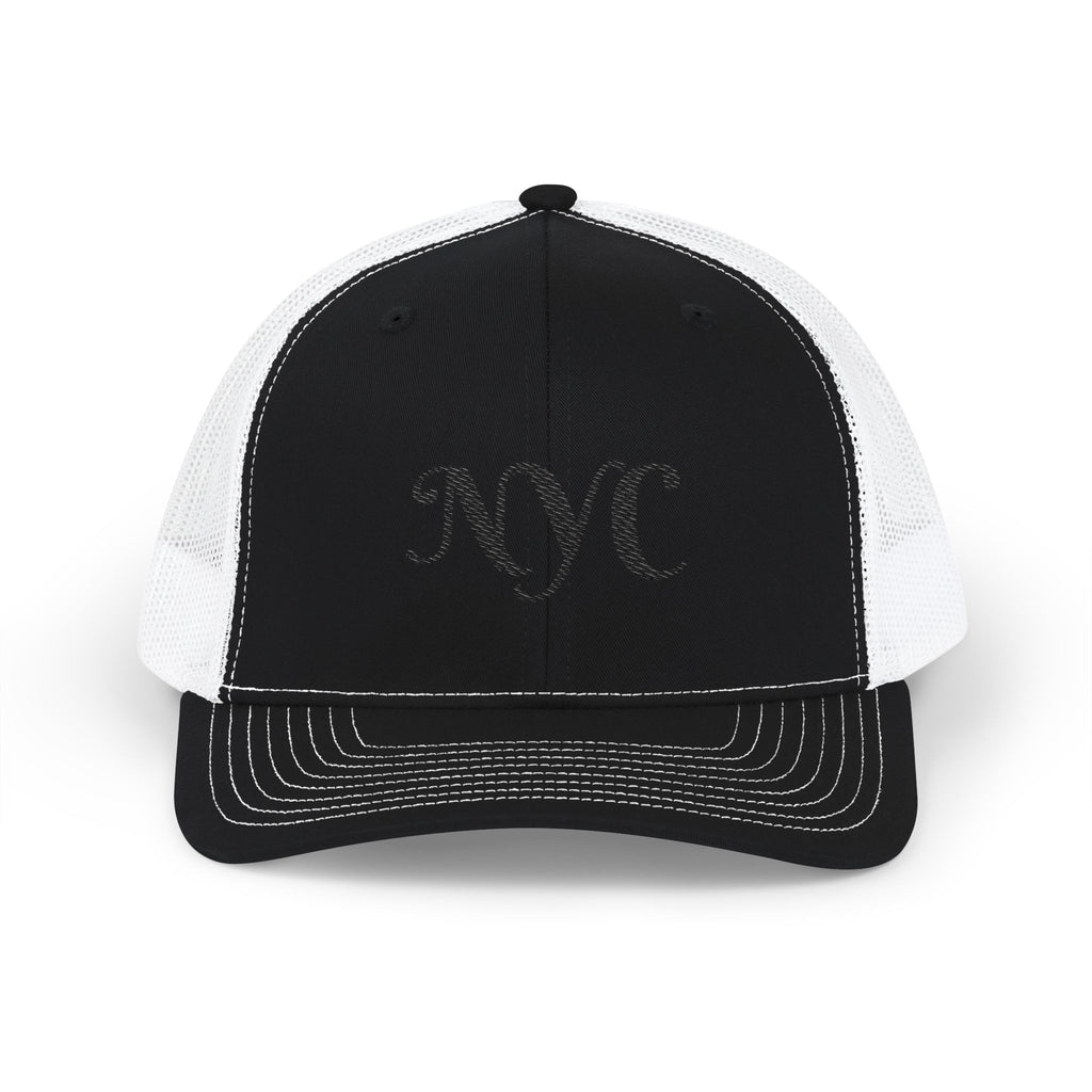 NYC Script Trucker Cap — Vintage Chic Snapback Hat