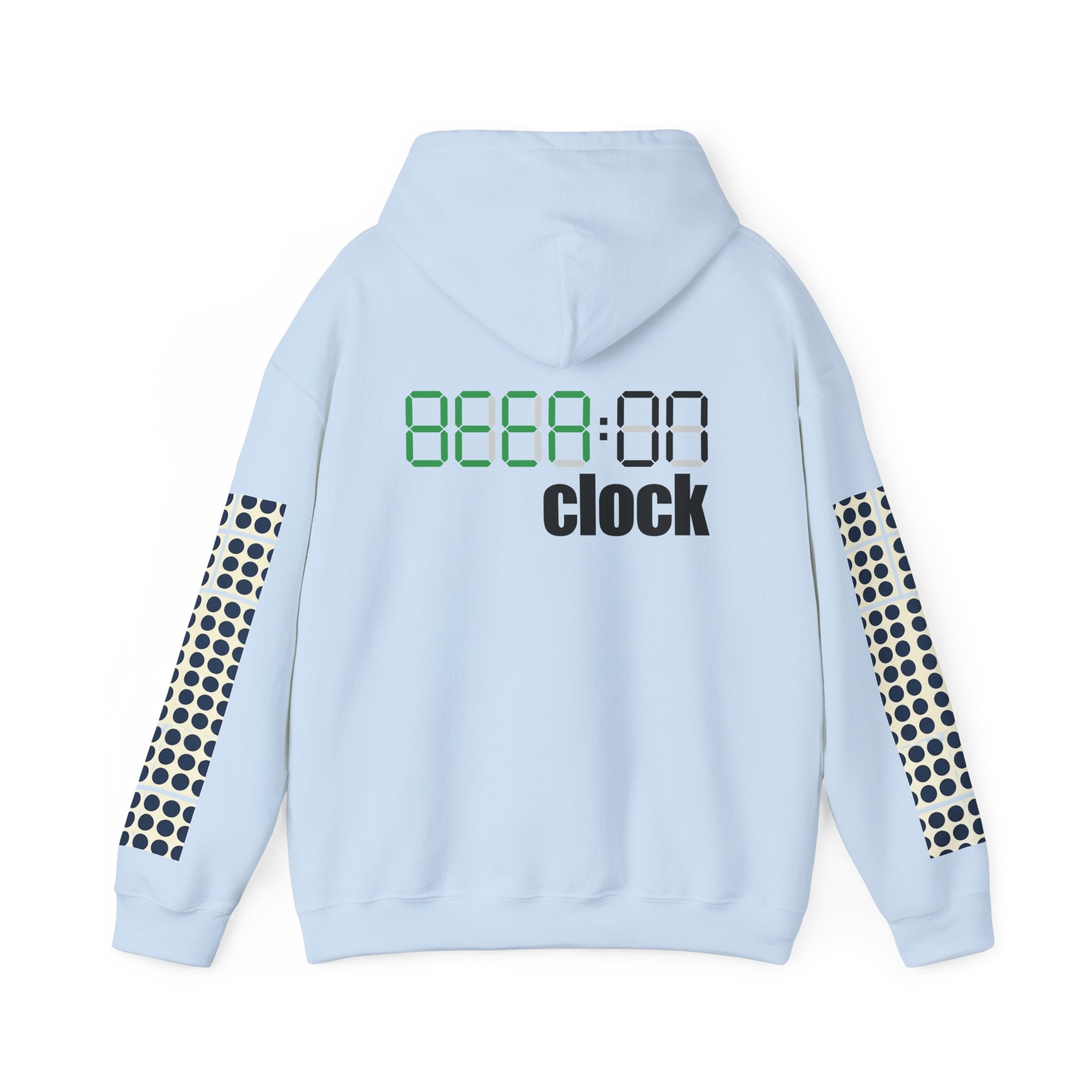 Digital “Beer O’Clock” Hoodie — Funny Beer Clock Graphic Sweatshirt