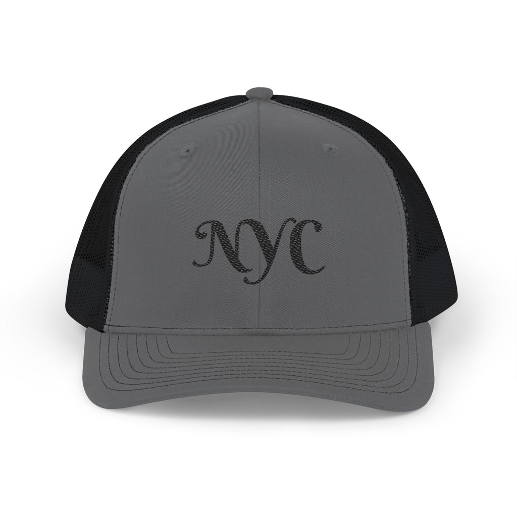 NYC Script Trucker Cap — Vintage Chic Snapback Hat