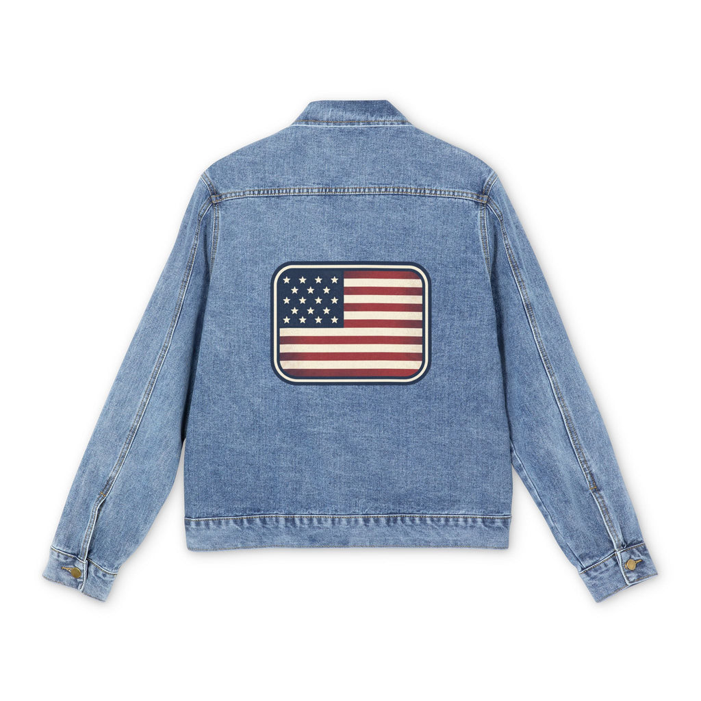 American Flag Denim Jacket — Vintage Retro USA Patch Back