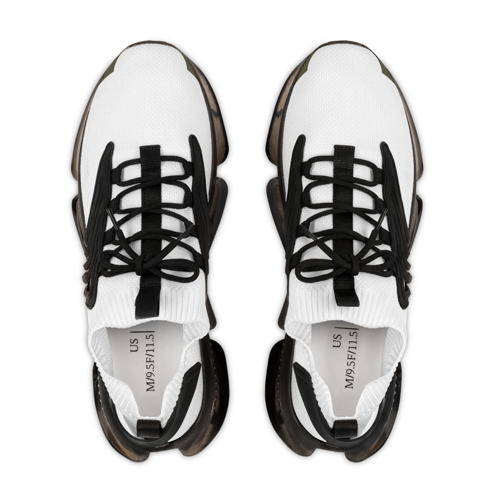 Men's White Mesh Sneakers — Lightweight Athletic Shoes with Cloud-Like Color Splash Sole