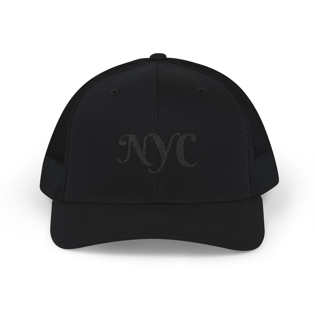 NYC Script Trucker Cap — Vintage Chic Snapback Hat