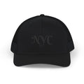 NYC Script Trucker Cap — Vintage Chic Snapback Hat