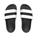 Youth Slide Sandals – White with Black Stripe Removable Strap