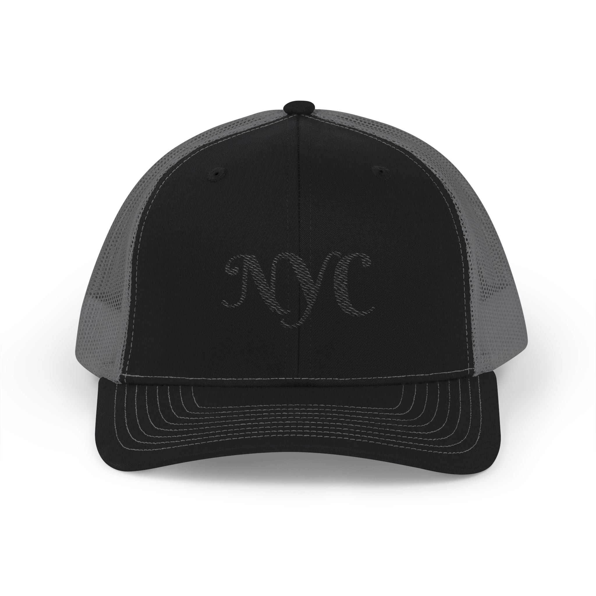 NYC Script Trucker Cap — Vintage Chic Snapback Hat