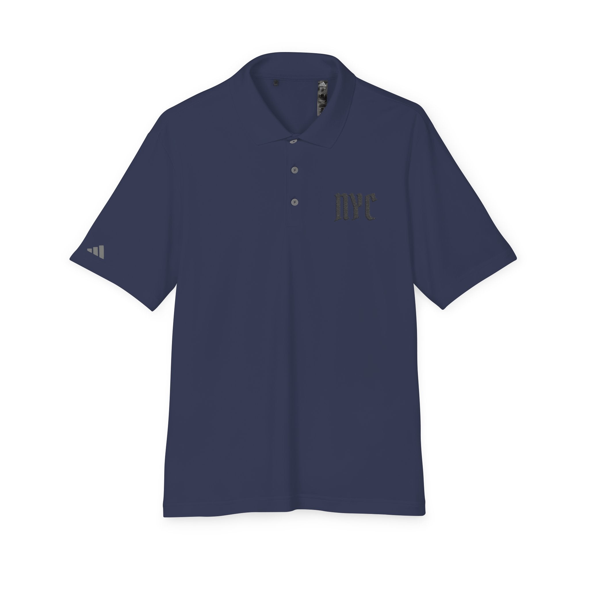 NYC Gothic Polo Shirt — White Performance Golf/Work Polo
